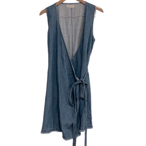 Madewell Raw Hem Wrap Dress. - Picture 7 of 8